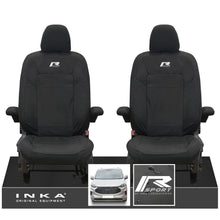 Load image into Gallery viewer, The All New Ford Transit Custom INKA Front Pair Tailored Waterproof Seat Covers Set Black MY-2024 Onwards - R-SPORT Embroidery