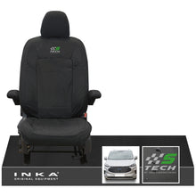 Load image into Gallery viewer, The All New Ford Transit Custom INKA Single Driver Tailored Waterproof Seat Cover Black MY-2024 Onwards - S-TECH Embroidery