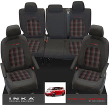 Load image into Gallery viewer, VW ID Buzz Life Style GTX Front & Rear Full Set Tailored Seat Covers, Second Skin Tartan With Special Series Embroidery MY22 onwards