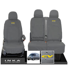 Load image into Gallery viewer, MAN TGE Panel Van INKA Front 1+2 Tailored Waterproof Seat Covers Grey MY-2017+ (Choice of 7 Colours)