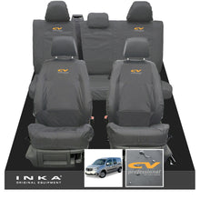 Load image into Gallery viewer, Mercedes Benz Citan W415 MY12-21 Front & Rear Set Tailored Waterproof Seat Covers Grey Fits Panel Van & Kombi