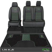Load image into Gallery viewer, Mercedes Benz Sprinter Front 1+2 Bentley Leatherette Tailored Seat Covers & Matching Tailored Floor Mat Black MY-2018> (7 Colours)
