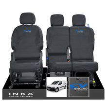 Load image into Gallery viewer, Peugeot Partner MK2 Front Inka Fully Tailored Waterproof Seat Covers Black MY08-17 - CV Racing Embroidery