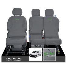 Load image into Gallery viewer, Peugeot Partner MK2 Front Inka Fully Tailored Waterproof Seat Covers Grey MY08-17 - CV Racing Embroidery