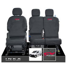 Load image into Gallery viewer, Peugeot Partner MK2 Front Inka Fully Tailored Waterproof Seat Covers Black MY08-17 - CV Racing Embroidery