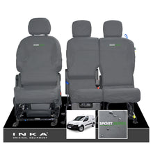 Load image into Gallery viewer, Peugeot Partner MK2 Front Inka Fully Tailored Waterproof Seat Covers Grey MY08-17 - R-SPORT Embroidery