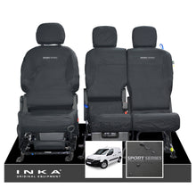 Load image into Gallery viewer, Peugeot Partner MK2 Front Inka Fully Tailored Waterproof Seat Covers Black MY08-17 - R-SPORT Embroidery