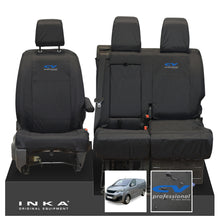 Load image into Gallery viewer, Peugeot Expert INKA Front 1+2 Tailored Waterproof Seat Covers Black MY16 onwards - CV Professional Embroidery