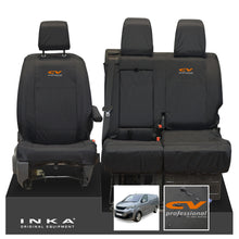 Load image into Gallery viewer, Peugeot Expert INKA Front 1+2 Tailored Waterproof Seat Covers Black MY16 onwards - CV Professional Embroidery