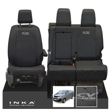 Load image into Gallery viewer, Peugeot Expert INKA Front 1+2 Tailored Waterproof Seat Covers Black MY16 onwards - CV Racing Embroidery