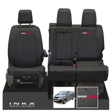 Load image into Gallery viewer, Peugeot Expert INKA Front 1+2 Tailored Waterproof Seat Covers Black MY16 onwards - Sport-Series Embroidery