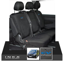 Load image into Gallery viewer, INKA Mercedes Benz Vito , V Class W447 Rear Crew Cab Waterproof Seat Covers Black (Choice of 7 Colours) - CV Professional Embroidery