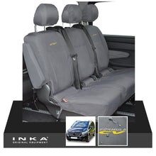 Load image into Gallery viewer, INKA Mercedes Benz Vito , V Class W447 Rear Crew Cab Waterproof Seat Covers Grey (Choice of 7 Colours) - Formula CV Embroidery
