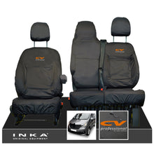 Load image into Gallery viewer, INKA Renault Trafic Sport (Business Plus) Tailored Waterproof Seat Covers Front Set 1+2 - Black MY14 Onwards