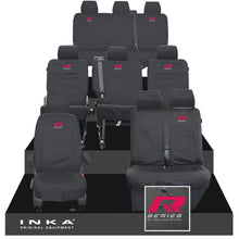 Load image into Gallery viewer, VW Transporter Shuttle T6.1, T6 Full Set Tailored Waterproof Seat Covers Black MY 15-23