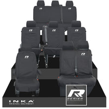 Load image into Gallery viewer, VW Transporter Shuttle T6.1, T6 Full Set Tailored Waterproof Seat Covers Black MY 15-23