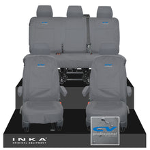 Load image into Gallery viewer, VW Transporter T6.1, T6, T5.1 INKA Front & Rear Tailored Waterproof Seat Covers Grey MY 10-24 - CV Professional Embroidery