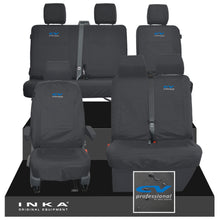 Load image into Gallery viewer, VW Transporter T6.1, T6, T5.1 Front 1+2 & Rear 2+1 Tailored Waterproof Seat Covers Black MY-10-24 - CV-Series Embroidery