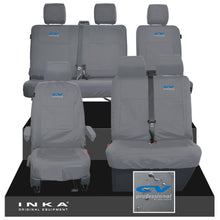 Load image into Gallery viewer, VW Transporter T6.1, T6, T5.1 Front 1+2 & Rear 2+1 Tailored Waterproof Seat Covers Grey MY-10-24 - CV-Series Embroidery
