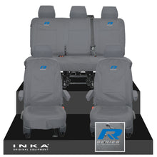 Load image into Gallery viewer, VW Transporter T6.1, T6, T5.1 INKA Front & Rear Tailored Waterproof Seat Covers Grey MY 10-24 - R-Series Embroidery