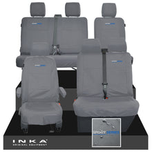 Load image into Gallery viewer, VW Transporter T6.1, T6, T5.1 Front 1+2 & Rear 2+1 Tailored Waterproof Seat Covers Grey MY-10-24 - Sport-Series Embroidery