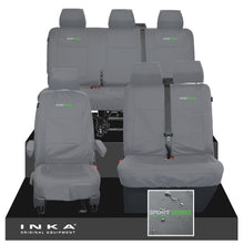 Load image into Gallery viewer, VW Transporter T6.1, T6, T5.1 Front 1+2 & Rear Triple Tailored Waterproof Seat Covers Grey MY 10-24