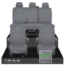 Load image into Gallery viewer, VW Transporter T6.1, T6, T5.1 INKA Front & Rear Tailored Waterproof Seat Covers Grey MY 10-24 - CV Professional Embroidery