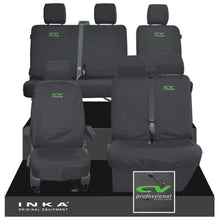 Load image into Gallery viewer, VW Transporter T6.1, T6, T5.1 Front 1+2 & Rear 2+1 Tailored Waterproof Seat Covers Black MY-10-24 - CV-Series Embroidery