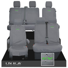 Load image into Gallery viewer, VW Transporter T6.1, T6, T5.1 Front 1+2 & Rear 2+1 Tailored Waterproof Seat Covers Grey MY-10-24 - CV-Series Embroidery