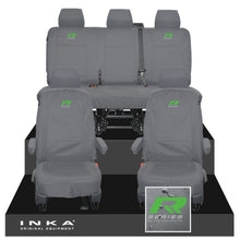 Load image into Gallery viewer, VW Transporter T6.1, T6, T5.1 INKA Front & Rear Tailored Waterproof Seat Covers Grey MY 10-24 - R-Series Embroidery