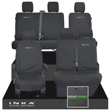 Load image into Gallery viewer, VW Transporter T6.1, T6, T5.1 Front 1+2 & Rear 2+1 Tailored Waterproof Seat Covers Black MY-10-24 - Sport-Series Embroidery