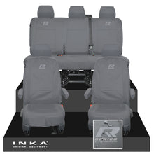 Load image into Gallery viewer, VW Transporter T6.1, T6, T5.1 INKA Front & Rear Tailored Waterproof Seat Covers Grey MY 10-24 - R-Series Embroidery