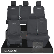 Load image into Gallery viewer, VW Transporter T6.1, T6, T5.1 Front 1+2 & Rear 2+1 Tailored Waterproof Seat Covers Black MY-10-24 - Sport-Series Embroidery