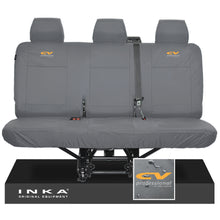 Load image into Gallery viewer, VW Transporter T6.1,T6,T5.1 INKA Rear Triple Tailored Waterproof Seat Cover Set Grey MY 09-23 - CV Professional Embroidery