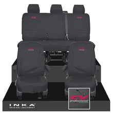 Load image into Gallery viewer, VW Transporter T6.1, T6, T5.1 INKA Front & Rear Tailored Waterproof Seat Covers Black MY 10-24 - CV Professional Embroidery