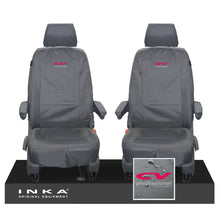 Load image into Gallery viewer, VW Transporter T6.1,T6,T5.1 INKA Front 1+1 Tailored Waterproof Seat Covers Grey - Plain (inferred) Embroidery