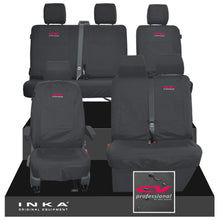 Load image into Gallery viewer, VW Transporter T6.1, T6, T5.1 Front 1+2 & Rear 2+1 Tailored Waterproof Seat Covers Black MY-10-24 - CV-Series Embroidery