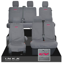 Load image into Gallery viewer, VW Transporter T6.1, T6, T5.1 Front 1+2 & Rear 2+1 Tailored Waterproof Seat Covers Grey MY-10-24 - CV-Series Embroidery