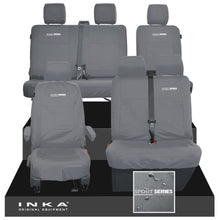 Load image into Gallery viewer, VW Transporter T6.1, T6, T5.1 Front 1+2 & Rear 2+1 Tailored Waterproof Seat Covers Grey MY-10-24 - Sport-Series Embroidery