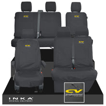 Load image into Gallery viewer, VW Transporter T6.1, T6, T5.1 Front 1+2 & Rear 2+1 Tailored Waterproof Seat Covers Black MY-10-24 - CV-Series Embroidery