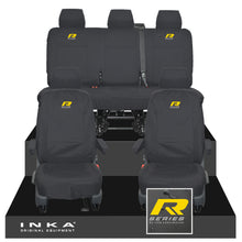 Load image into Gallery viewer, VW Transporter T6.1, T6, T5.1 INKA Front & Rear Tailored Waterproof Seat Covers Black MY 10-24 - R-Series Embroidery