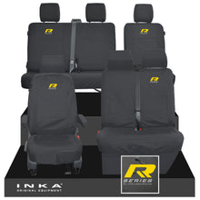 Load image into Gallery viewer, VW Transporter T6.1, T6, T5.1 Front 1+2 & Rear 2+1 Tailored Waterproof Seat Covers Black MY-10-24 - R-Series Embroidery