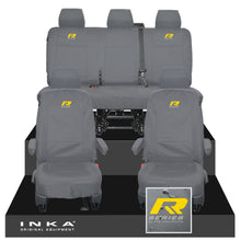 Load image into Gallery viewer, VW Transporter T6.1, T6, T5.1 INKA Front & Rear Tailored Waterproof Seat Covers Grey MY 10-24 - R-Series Embroidery