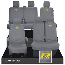 Load image into Gallery viewer, VW Transporter T6.1, T6, T5.1 Front 1+2 & Rear 2+1 Tailored Waterproof Seat Covers Grey MY-10-24 - R-Series Embroidery