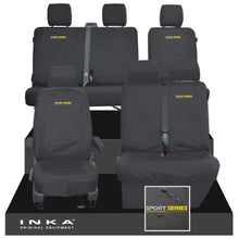 Load image into Gallery viewer, VW Transporter T6.1, T6, T5.1 Front 1+2 & Rear 2+1 Tailored Waterproof Seat Covers Black MY-10-24 - Sport-Series Embroidery