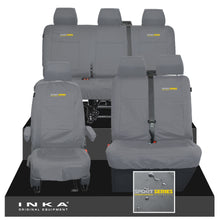 Load image into Gallery viewer, VW Transporter T6.1, T6, T5.1 Front 1+2 & Rear Triple Tailored Waterproof Seat Covers Grey MY 10-24