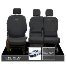 Load image into Gallery viewer, Toyota Proace City INKA Front Set 1+2 Tailored Waterproof Seat Covers Black MY-2019 Onwards - CV Professional Embroidery