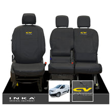 Load image into Gallery viewer, Toyota Proace City INKA Front Set 1+2 Tailored Waterproof Seat Covers Black MY-2019 Onwards - CV Professional Embroidery
