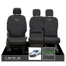 Load image into Gallery viewer, Toyota Proace City INKA Front Set 1+2 Tailored Waterproof Seat Covers Black MY-2019 Onwards - CV Racing Embroidery