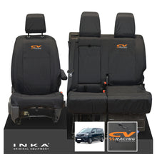 Load image into Gallery viewer, Toyota Proace INKA Front 1+2 Tailored Waterproof Seat Covers Black MY16 onwards - CV Racing Embroidery